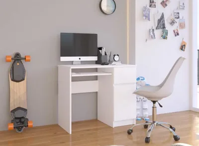 Obrázek produktu pro PC stůl KALRION - bílý, pravé provedení