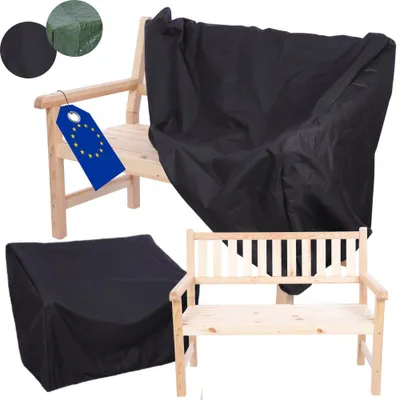 Produktbild von MODO24 Gartenbank Holz, 2-Sitzer, Schutzhülle Cordura, Friesenbank, Parkbank, Massivholz, 90x117x70 cm, Natur unbehandelt, MIRA
