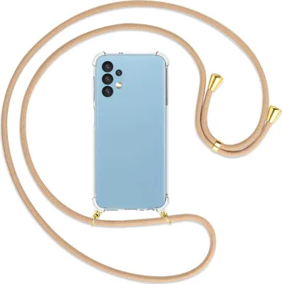 Produktbild von Handykette Backcover-Schutzhülle mit Band (Metall goldfarben) für Samsung Galaxy A13 4G - beige