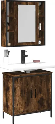 Produktbild von CLORIS 2-tlg. Badmöbel-Set Räuchereiche Holzwerkstoff 3214722