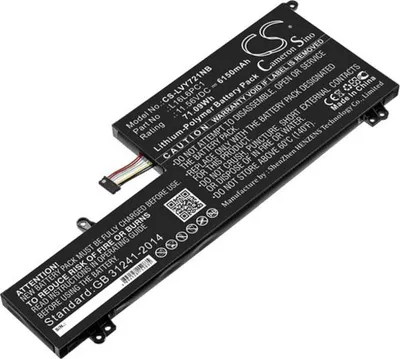 A black laptop battery with text and logos printed on it, shown at an angle against a white background.