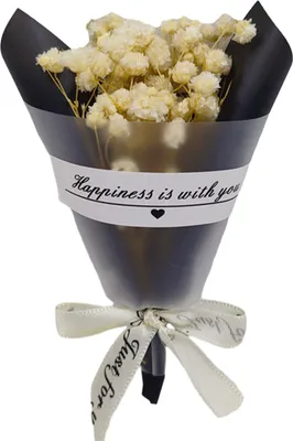 Produktbild von Getrocknete Blumen, duftendes Babysbreath, in Papier eingewickelt, Buchstabendruck, Schleife, langlebige, lebendige Farbe, Geschenkbox, Nachbildungation, Valentinstagsgeschenk, Blumenstrauß
