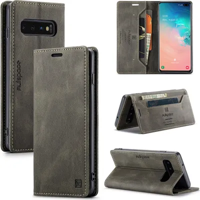Image de Galaxy S10 Plus Housse portefeuille, rétroPolyuréthaneétui en cuir Stand de protection pour Samsung Galaxy S10 Plus cuivre