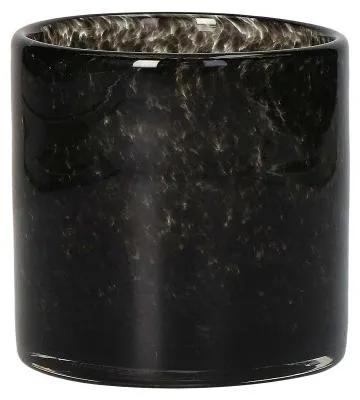 Produktbild von Pomax Tia Windlicht aus Glas, Schwarz, Ø 10 x H 10 cm