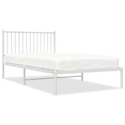 Produktbild von vidaXL Bettgestell mit Kopfteil Metall Weiß 107x203 cm