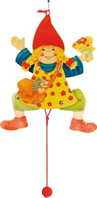 Produktbild von Goki Hampelfigur Mädchen - buntes Holzspielzeug Dekoration