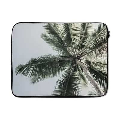 Produktbild von MuchoWow® Laptop Hülle 17 Zoll Laptoptasche Palme - Tropisch - Sommer - Zipper - Schutzabdeckung