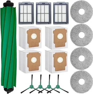 Produktbild von 16-teiliges Zubehör-Set für iRobot Roomba Plus 505/405 Combo Saugroboter, 1 Rollenbürsten, 4 Wischpads, 3 Hepa-Filter, 4 Seitenbürsten, 4 Staubsaugerbeutel, Ersatzteile