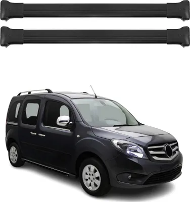 Image de Barres De Toit Transversales pour Mercedes Citan 2012-2021 Alu Noir 2x