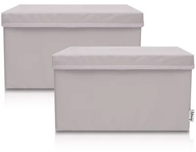 Produktbild von Lifeney 2-Set Aufbewahrungsbox Kinder (37x25x21cm) I Aufbewahrungskorb für Kinderzimmer und Wohnbereich I Kinder Aufbewahrungskiste (Hellgrau)