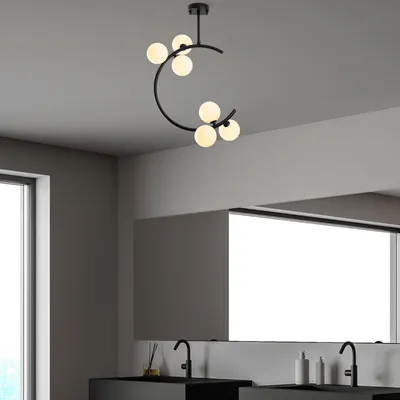 Produktbild von Opviq, Luminar - 14125, Kronleuchter, Schwarz, METALLKÖRPER, 50 x 30 x 65 cm