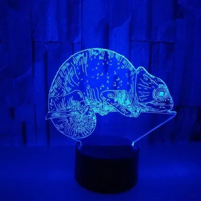 Obrázok produktu pre Čierna sada nočných lampičiek s LED žiarovkou s 7 farebnými odtieňmi, 3 W, modrá