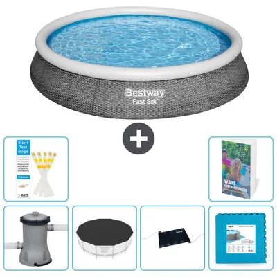 Productafbeelding van Bestway Fast Set, ronde opblaasbare zwembad - 396x84 cm - 5-delig, model S273