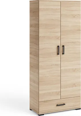 Obrázek produktu pro Vysoká dvoudveřová skříň 80 cm KLENRI - dub sonoma