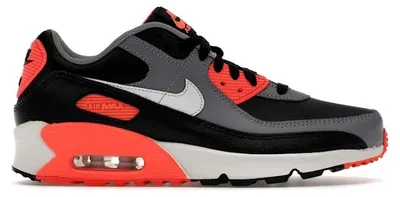 Obrázok produktu pre Nike Air Max 90, čierna, svetlosivá, jasne červená, svetlošedá (model pre dievčatá – GS) – veľkosť EU 36,5