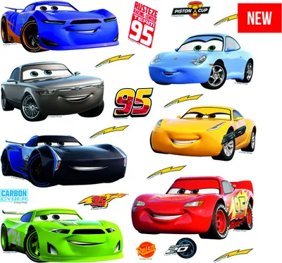 Produktbild von Disney Wandtattoo Cars Blau, Rot, Gelb und Grün - 600230 - 30 x 30 cm