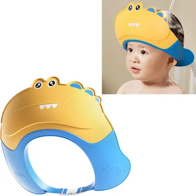 Produktbild von Kinder-Duschhaube, wasserdicht, verstellbar, Silikon, weich, bequem, Ohrenschutz für Kleinkinder
