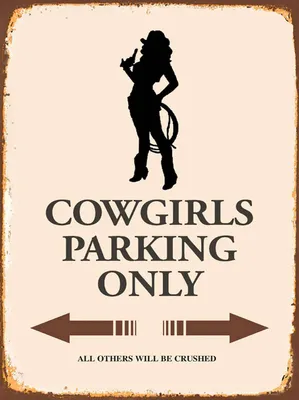 Produktbild von vianmo Holzschild 40x30 cm Cowgirls parking only