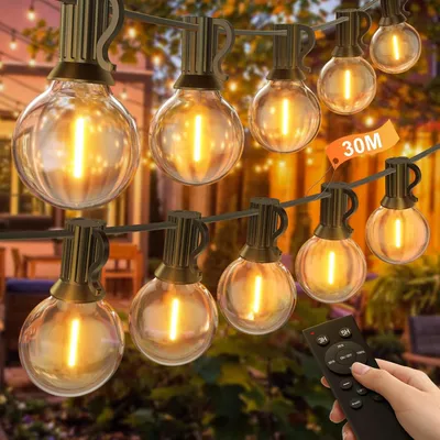 Imagen del producto de Guirnalda de luces de 30 metros - Modelo G40 - Con mando a distancia - Para Navidad - Para uso en exteriores