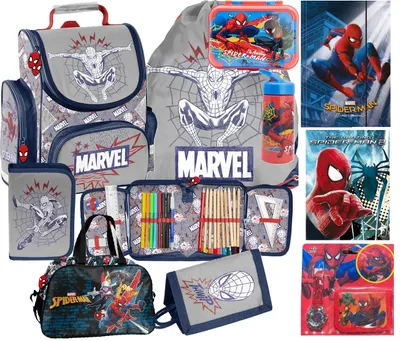 Obrázok produktu pre Súprava školských tašiek SPIDERMAN 11 v 1: taška, batoh, puzdro na ceruzky, taška na telocvik SPIDER-MAN pre CHLAPCOV SÚPRAVA PRE ŠKOLÁKOV: ŠKOLSKÁ TAŠKA + PUZDRO NA CERUZKY + TAŠKA NA TELOCVIK