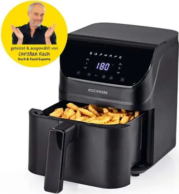 Produktbild von Rachs KOCHWERK Heißluft-Fritteuse Digital 4l mit Erinnerungsfunktion - schwarz matt