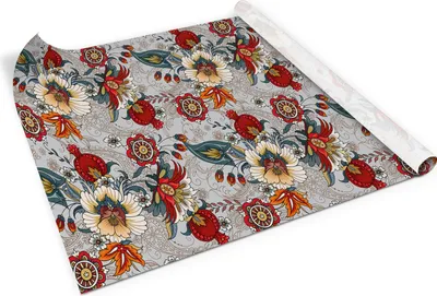 Produktbild von Folkloristisches blumenmuster– Möbelfolie selbstklebend – PVC Klebefolie für Möbel – Küche – Schränke – Möbelrenovierungsfolie – Möbeldekorfolie – 100x50 cm