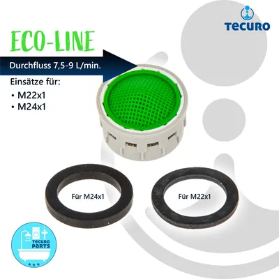Produktbild von tecuro ECO SPAR Mischdüse - Strahlregler Einsatz für M22 M24, Durchflussklasse Z: 7,5 - 9,0 l/min, inkl. Dichtungen