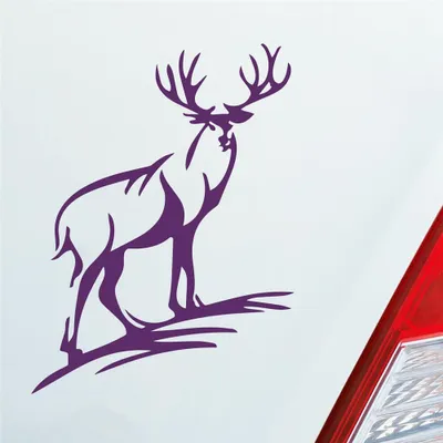 Produktbild von Auto Aufkleber Hirsch Geweih Jäger Wild Jagd 12x9 cm Lila Sticker Heckscheibenaufkleber