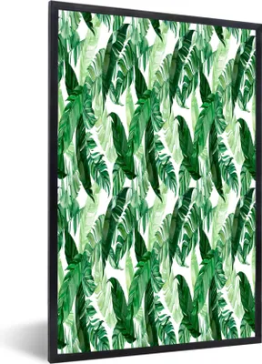 Produktbild von MuchoWow® MuchoWow® Gerahmtes Poster Vintage - Blätter - Pflanzen 20x30 cm - Poster mit zchwarzem Bilderrahmen - Drucken - Bilder Poster im Rahmen