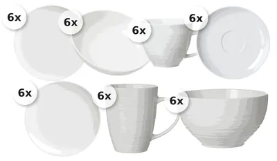 Produktbild von Kaffee- & Tafelservice 42 tlg. Suomi creme-weiss