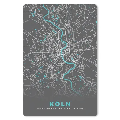 Produktbild von MuchoWow® Mauspad Mousepad Deutschland - Blau - Köln - Stadtplan - Karte 40x60 cm - Mousepads - Maus Mat - Pad - Mausunterlage - Schreibtisch Accesoire