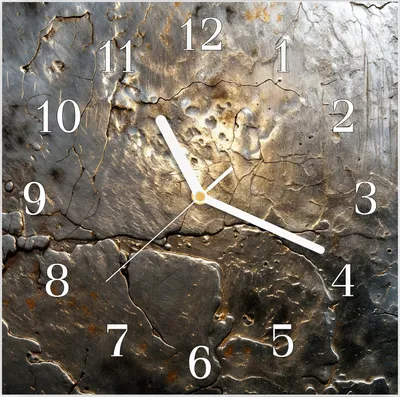 Produktbild von Wanduhr aus Glas mit Motiv Gekrakeltes Metall- 30 x 30 cm - inkl. Aufhängesystem