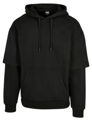 Obrázok produktu pre Urban Classics – Mikina s kapucňou pre pánov, stupňované rukávy TN1679 (XL) (čierna)