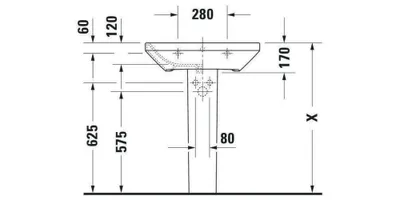 Zdjęcie produktu dla Duravit Waschtisch DuraStyle 650 mm mit ÜL, mit HLB, 1 HL, weiß