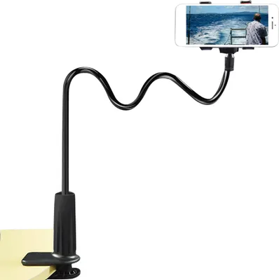 Image de Support de téléphone ajustable Support de lit flexible et portable Support de bureau universel Noir