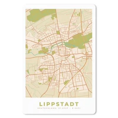 Produktbild von MuchoWow® Mauspad Mousepad Karte - Jahrgang - Lippstadt - Karte 18x27 cm - Mousepads - Maus Mat - Pad - Mausunterlage