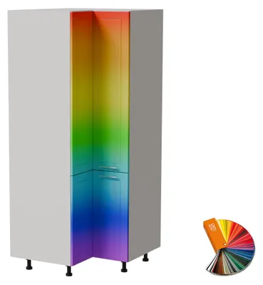 Produktbild von Eckvorratsschrank BARI 90x90cm lackiert Farbe & Ausführung wählbar BA-D24N/207,RAL Wunschfarbe matt (K5),weiß