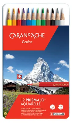 Image de CARAN D'ACHE Crayons de couleur PRISMALO, étui métallique de 12 pièces