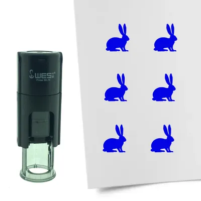 Immagine prodotto di Timbro CombiCraft Coniglio rotondo da 10 mm - inchiostro blu