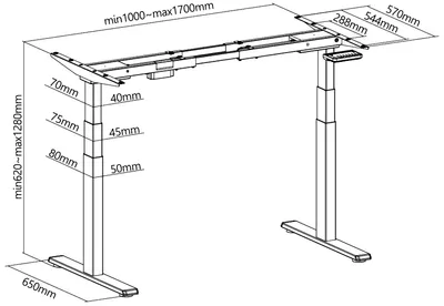 Produktbild von LogiLink Schreibtischgestell elektrisch höhenverstellbar