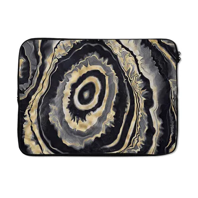 Produktbild von MuchoWow® Laptop Hülle 14 ZollAchat - Gold - Geodestin - Marmor Laptoptasche - Laptoptasche - Stoßsicher - Schutzhaube