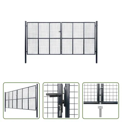 Obrázek produktu pro The Living Store Síťová zahradní brána Pozinkovaná ocel 400 x 175 cm Grey