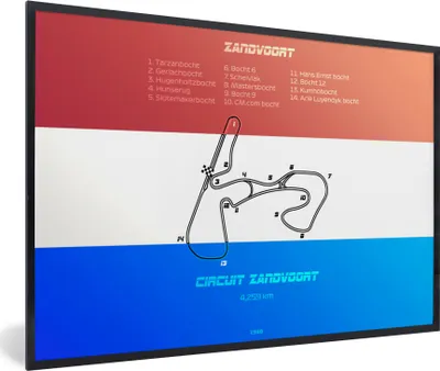 Produktbild von MuchoWow® MuchoWow® Gerahmtes Poster Zandvoort - F1 - Rennstrecke 90x60 cm - Poster mit zchwarzem Bilderrahmen - Fotorahmen - Foto-Plakat