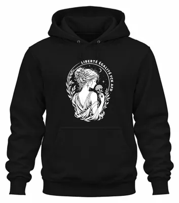 Immagine prodotto di Liberté Égalité Fraternité. Felpa con cappuccio "Frau Blume", sarcasmo, colore nero, taglia 3XL