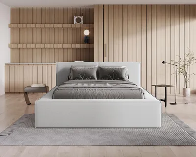 Produktbild von Chilly Polsterbett Lugano Grau Bouclé Stoff 140x200cm mit Stauraum - modernes Design