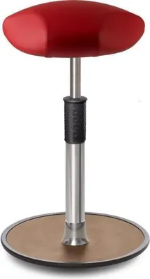 Produktbild von Sitz- Stehhocker Free Tall Triangel skai Kunstleder Rot Chrom /Natur.