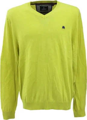 Produktbild von 33266 Lerros, ,  Herren Pullover Pulli V-Neck, feiner Glattstrick, zitrusgelb, 3XL