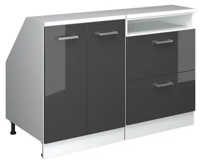 Produktbild von Dachschrägenschrank-Set Vicco Rion Anthrazit Hochglanz 120 cm 2er Set Schrankkorpuss 60 cm Tiefe, Model 60446