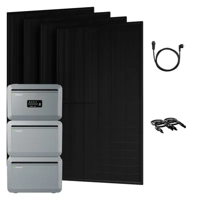 Produktbild von Powerness Balkonkraftwerk mit Speicher, Growatt NEXA 2000 Speicher mit 2x NEXA 2000E Erweiterungsakku & 4x 450W Bifazial Solarmodule (0% MwSt)
