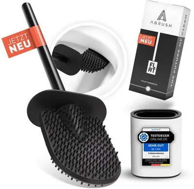 Obrázek produktu pro Abrush WC kartáč silikonový s kartáčovou hlavou SOFTGUMMI [Ultra hygienický] - Plochý silikonový WC kartáč - - Přijatelný